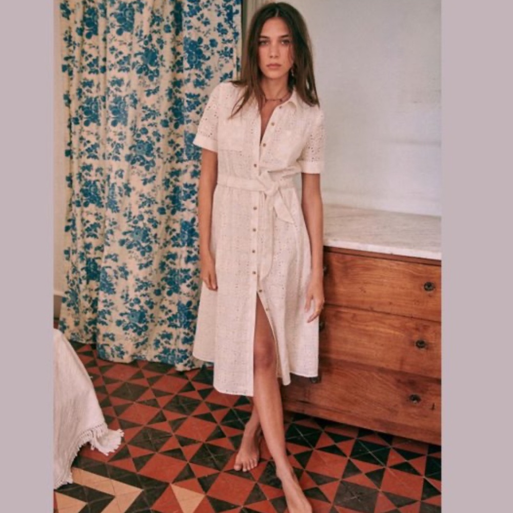 Sezane Adele Dress in Ecru